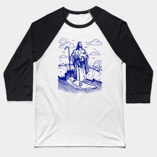 Jesus Surfing Baseball T-Shirt